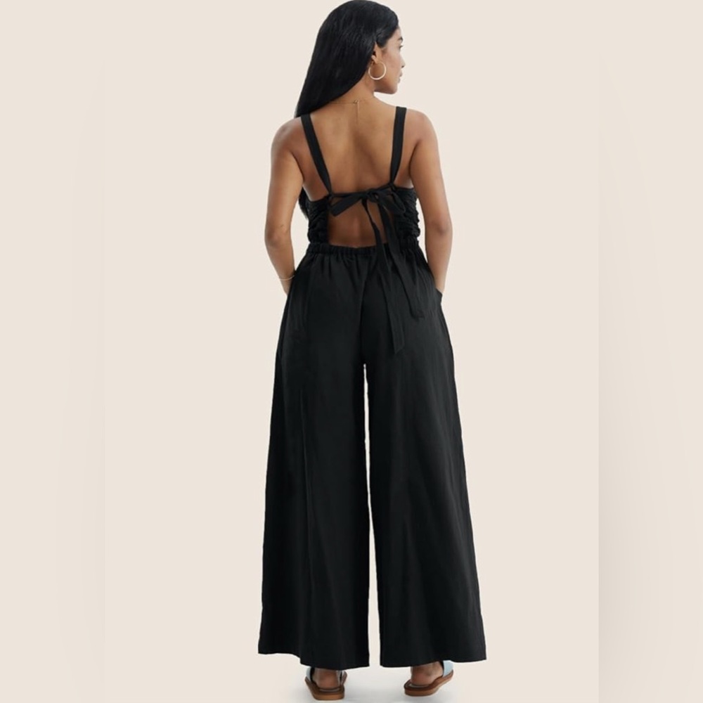 CHERFLY Jumpsuits for Women Dressy Casual Back Tied Overalls Outfits 2025